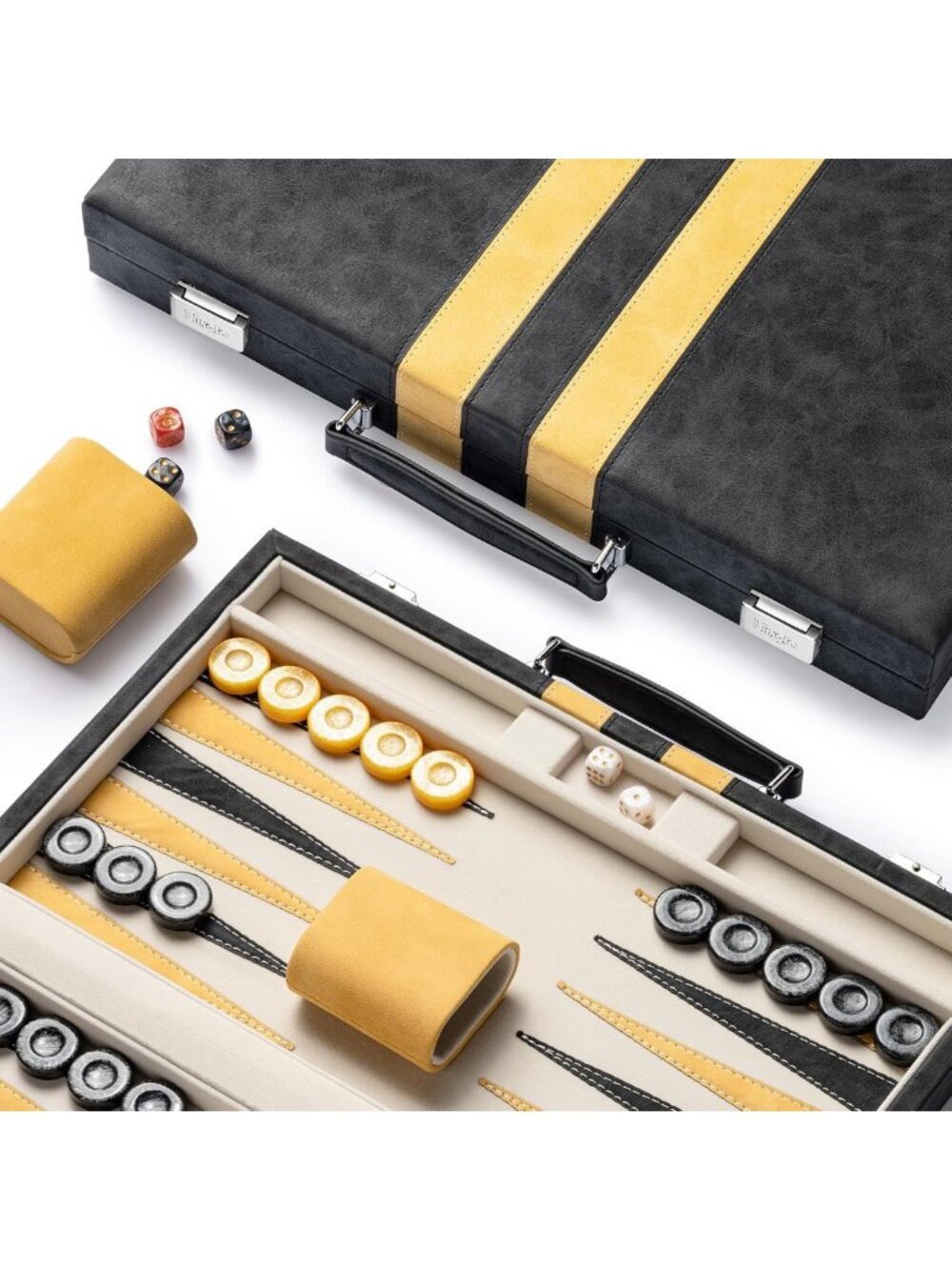 Classic 15" Backgammon Set for Adults - Portable Travel Board with Unique